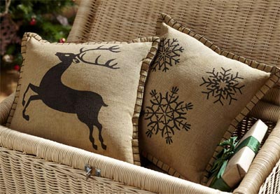 Prancer Pillows (Set of 2) - Reindeer/Snowflake