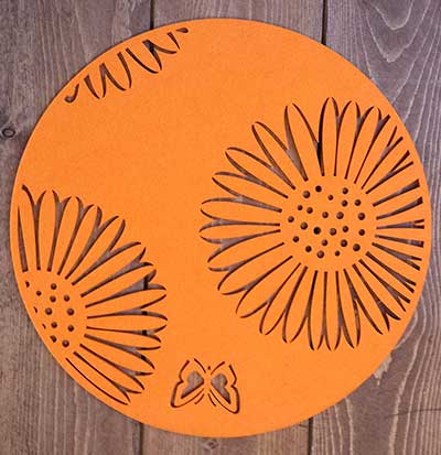 Round Butterfly Placemat - Orange