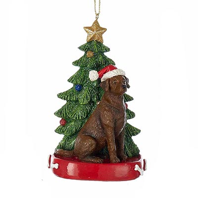 Labrador with Christmas Tree Ornament