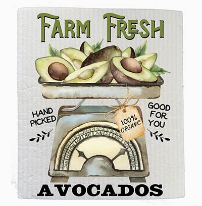 Farm Fresh Avocados Swedish Dishcloth