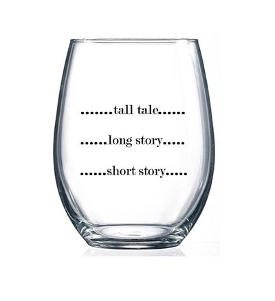 Short Story Long Story Stemless Glass