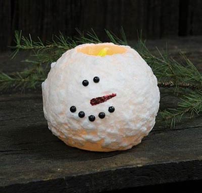 Snowman Battery Ball Candle - 5 inch
