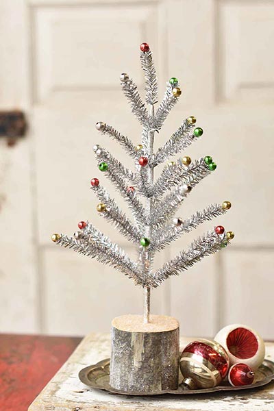 Snazzy Silver 16 inch Tinsel Tree
