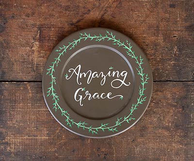 Amazing Grace Plate with Vines