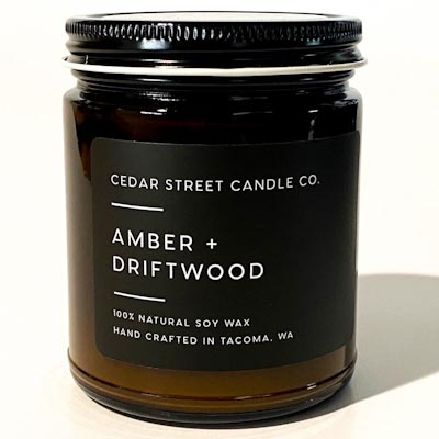 Amber & Driftwood Soy Jar Candle