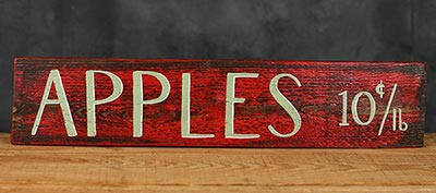 Apples 10 cents Reclaimed Wood Sign