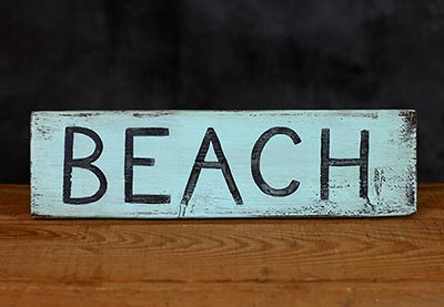 Beach Distressed Wood Sign