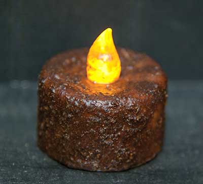 Burnt Mustard Battery Tealight with Timer