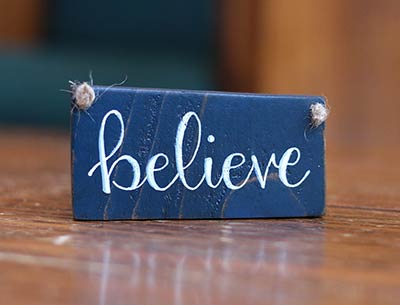 Believe Sign Ornament