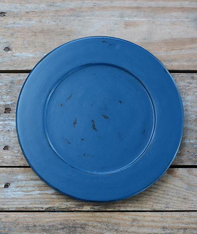 Distressed 9.5 inch Candle Plate - Nautical Blue