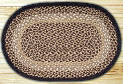 Chocolate & Natural OVAL Jute Rug - 27 x 45 inch