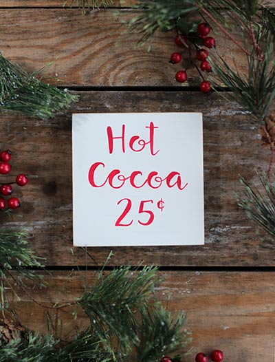 Hot Cocoa Shelf Sitter Sign