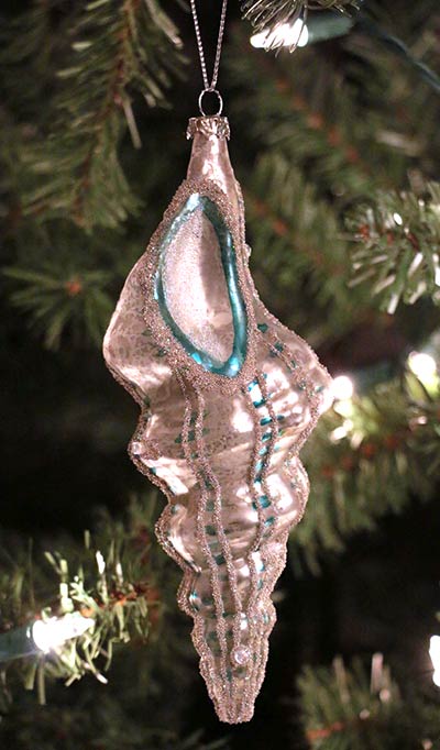 Conch Shell Ornament - Aqua