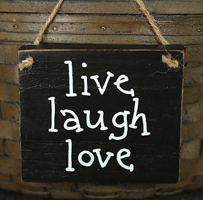 Live, Laugh, Love Wood Sign - Black