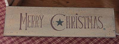 Merry Christmas Primitive Sign with Star
