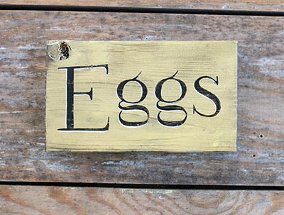 Eggs Wood Sign