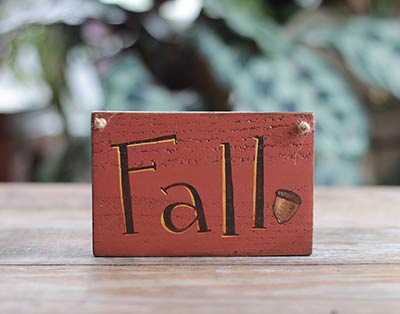 Fall Wood Sign with Acorn