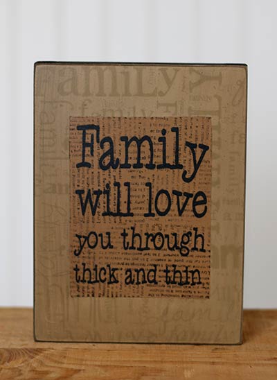 Family Box Sign - Thick and Thin