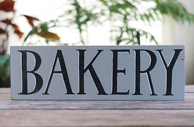 Bakery Wood Sign (Gray & Black)