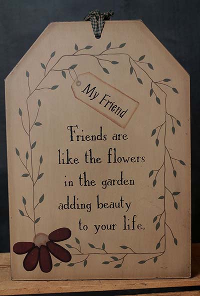 Friend are Life Flowers Oversized Tag Wall Art