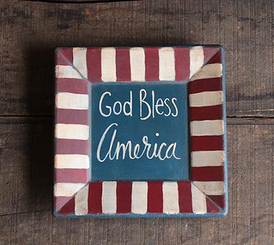 God Bless America Primitive Plate