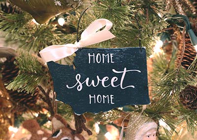 Home Sweet Home Washington State Ornament (Personalized!)