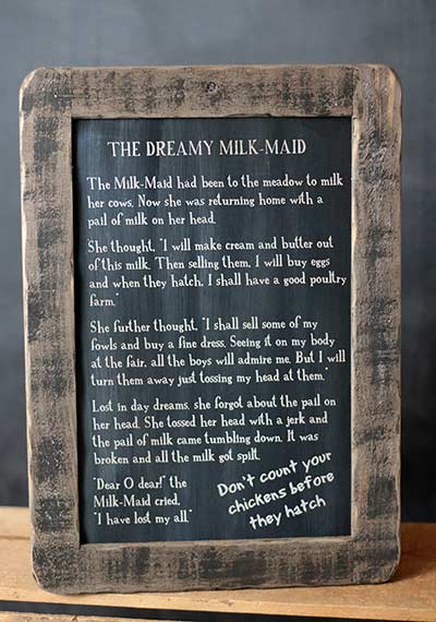 Dreamy Milkmaid Folk Tale Blackboard