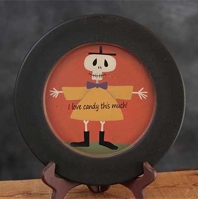 I Love Candy Primitive Wood Plate