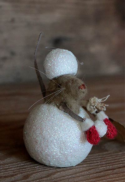 Snowball Mouse Ornament