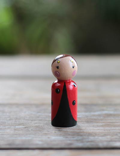 Ladybug Peg Doll (or Ornament)