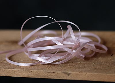 Light Pink Double Faced Poly Satin Ribbon, 1/8 inch