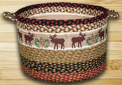 by Earth Rugs 9" x 7" MOOSE & PINE 100% Natural Braided Jute Utility Basket 