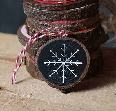 Mini Snowflake Wood Slice Ornament