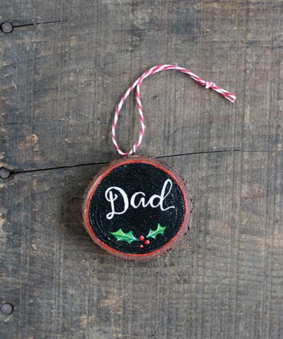 Dad Wood Slice Ornament (Personalized)