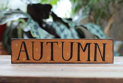 Autumn with Stars Wooden Sign
