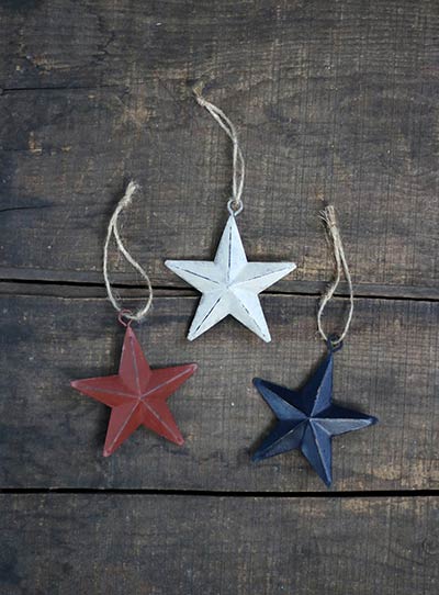 Americana 3 inch Star Ornaments (Set of 3)