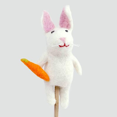 Bunny with Carrot Finger Puppet