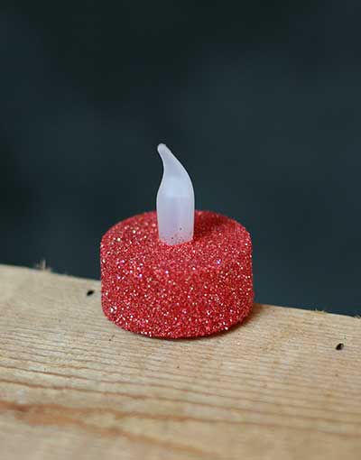 Red Glitter LED Tealight Candle