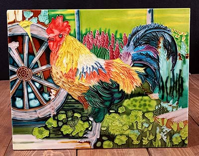 Rooster Art Tile
