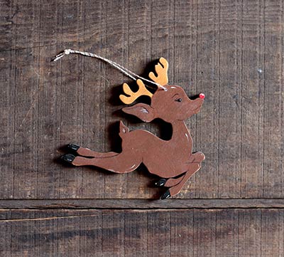 Leaping Reindeer Ornament (Personalized)