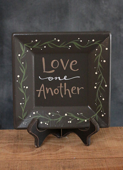 Love One Another Hand Painted Plate