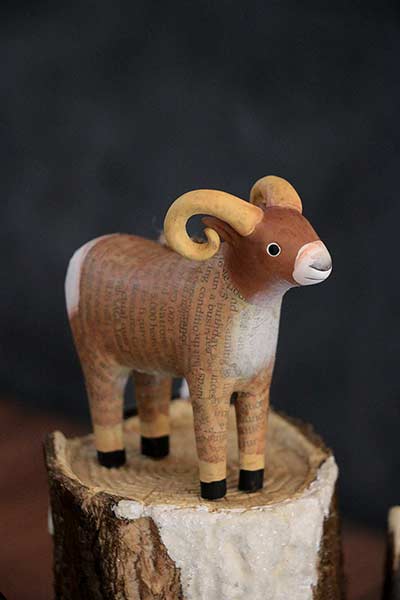 Recycled Paper Animal Ornament - Ram
