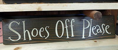 Shoes Off Please Wood Sign (Custom Color)