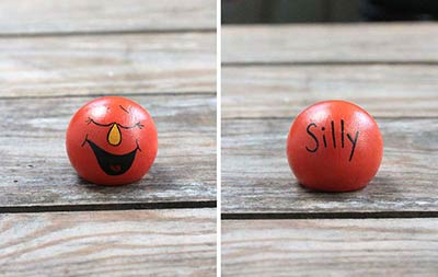 Emotion Peg Doll - Orange / Silly (or Joyful, Happy...)