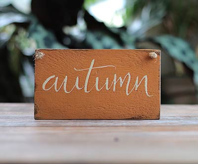 Autumn Hand-Lettered Wood Sign