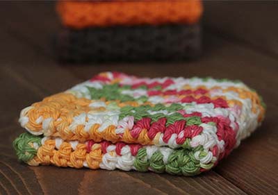 Strawberry Garden Crochet Dish Cloth