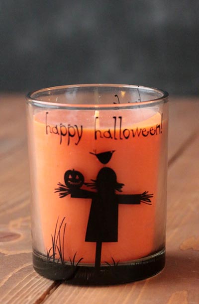 Halloween Filled Glass Candle