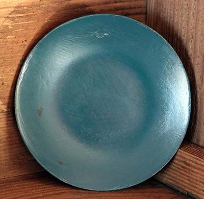 Distressed 6 inch Candle Plate - Teal Blue