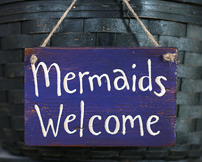 Mermaids Welcome Purple Sign