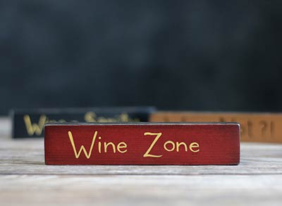 Wine Zone Shelf Sitter Sign